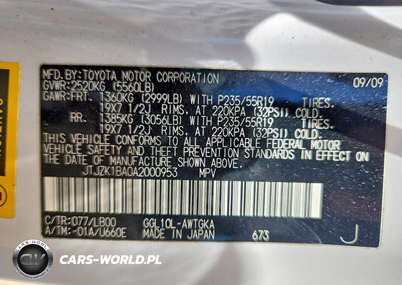 2010 Lexus Rx 350 VIN:JTJZK1BA0A2000953 - 13