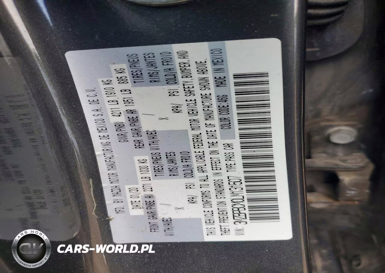 2020 Mazda 3 Select VIN:3MZBPBCM0LM131507 - 12