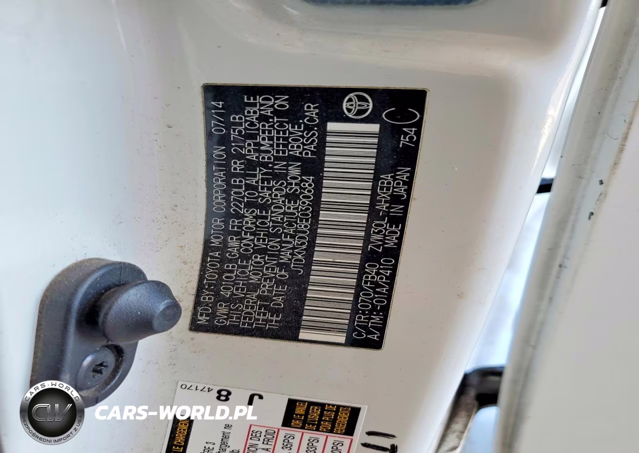 2014 Toyota Prius Two VIN:JTDKN3DU8E0390684 - 13