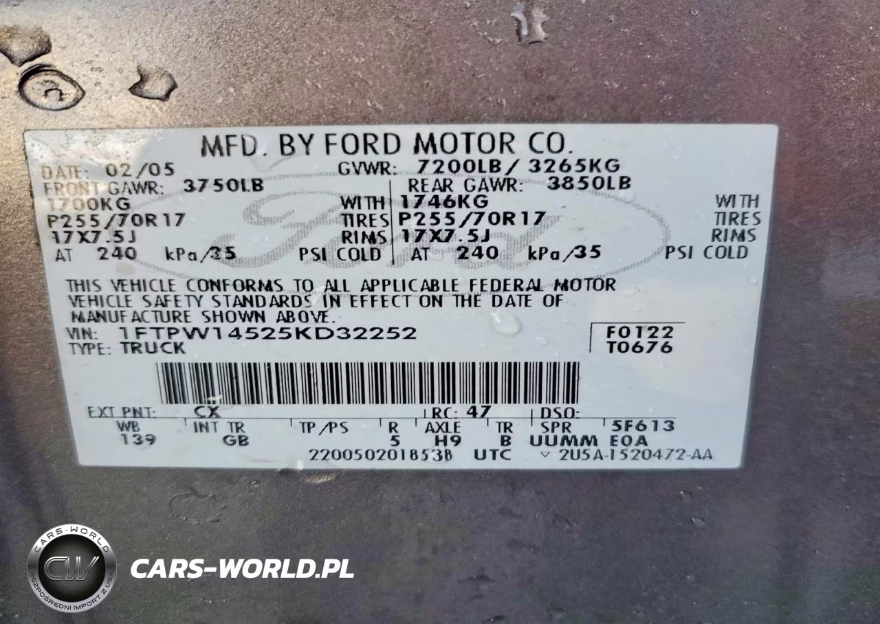 2005 Ford F150 Supercrew VIN:1FTPW14525KD32252 - 12