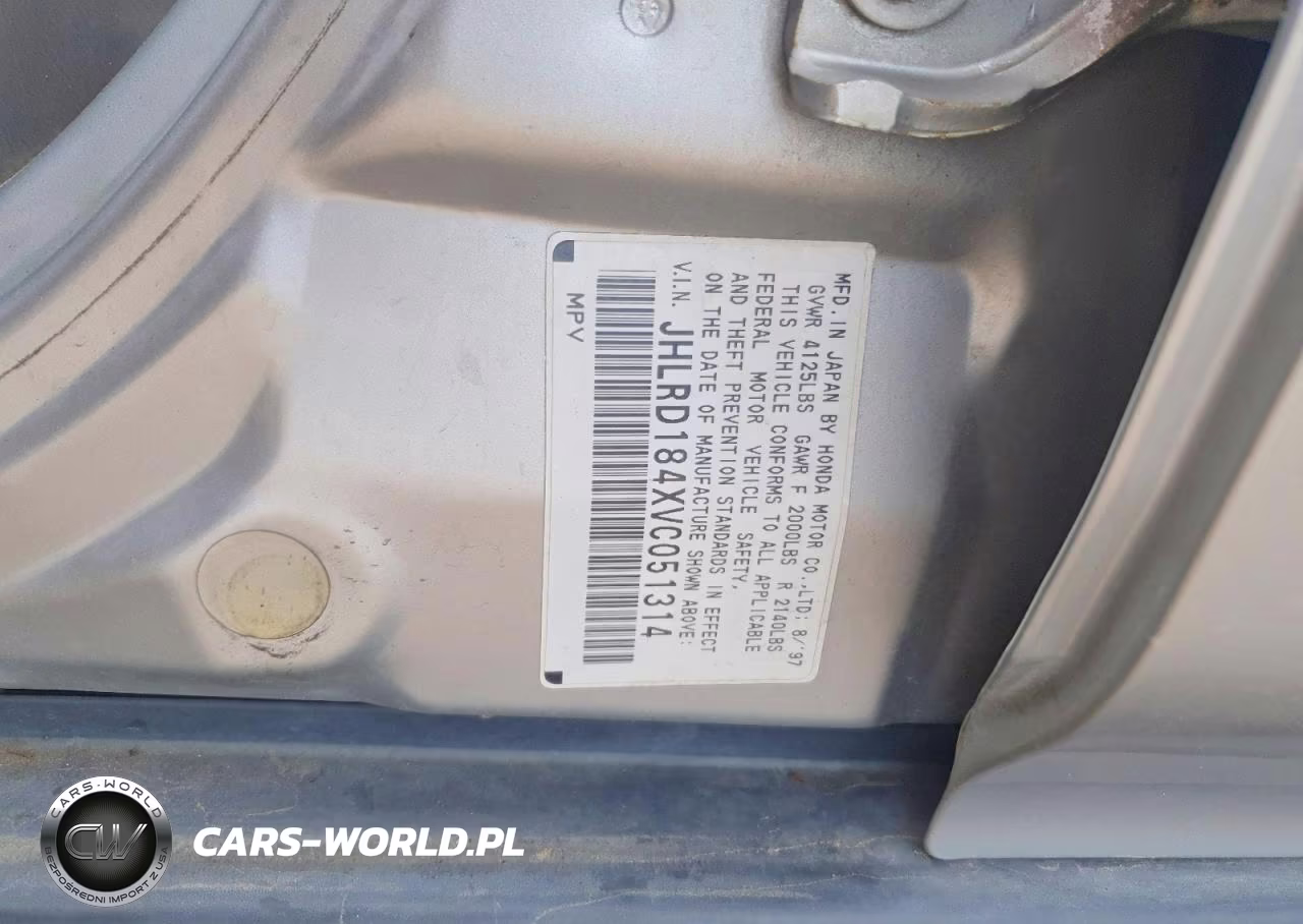 1997 Honda Cr-V Lx VIN:JHLRD184XVC051314 - 12