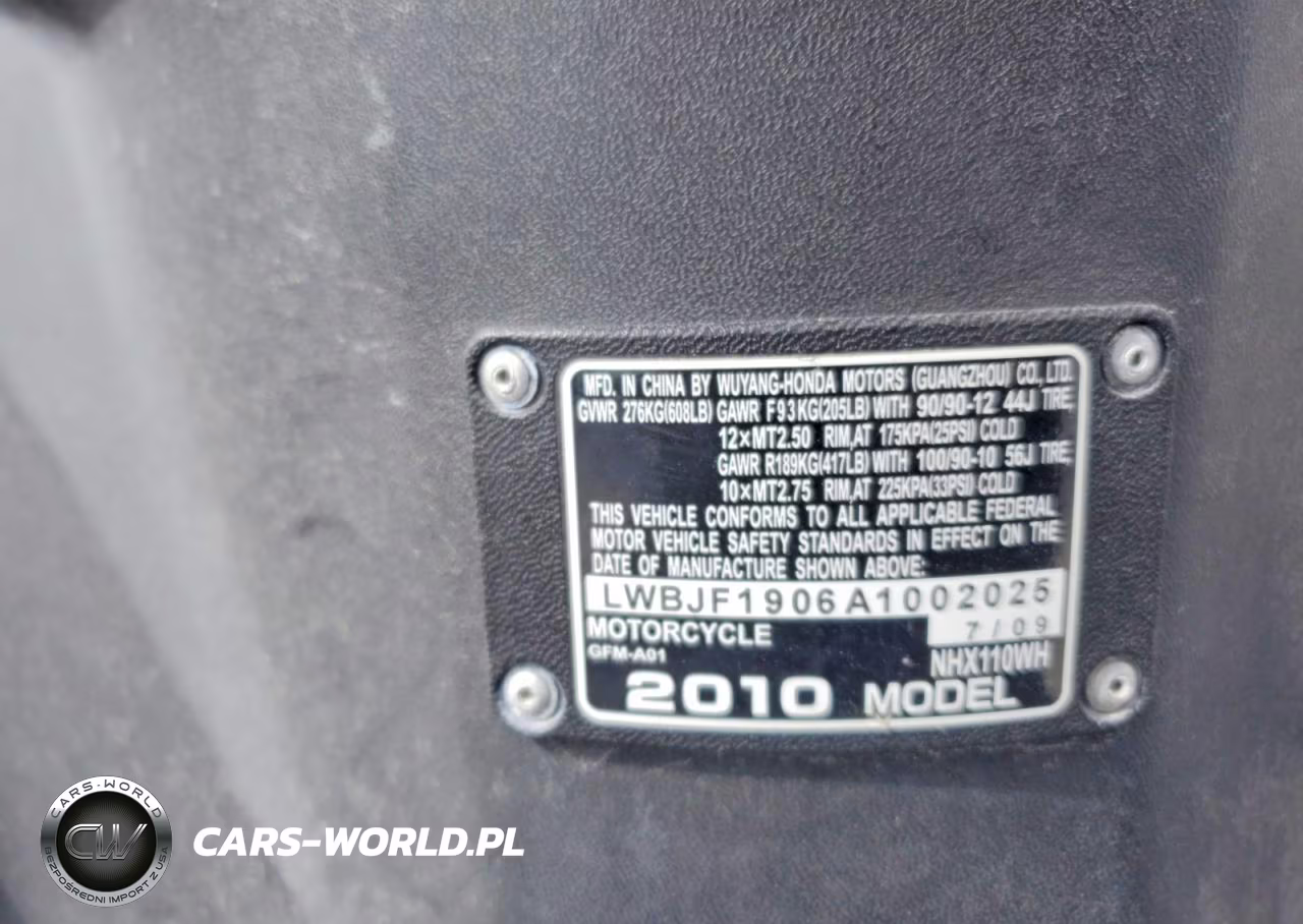 2010 Honda Elite VIN:LWBJF1906A1002025 - 9