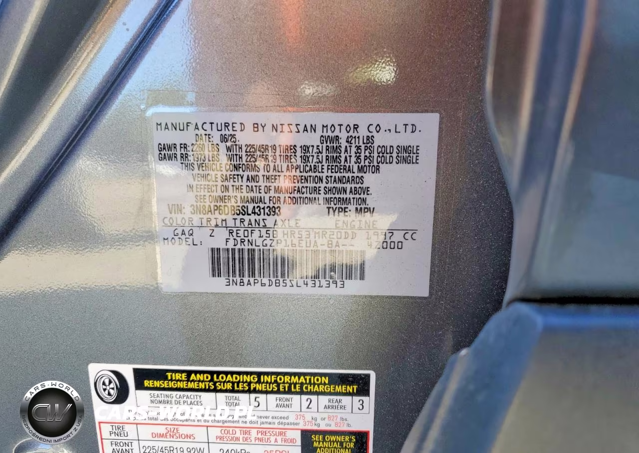 2025 Nissan Kicks Sr VIN:3N8AP6DB5SL431393 - 12