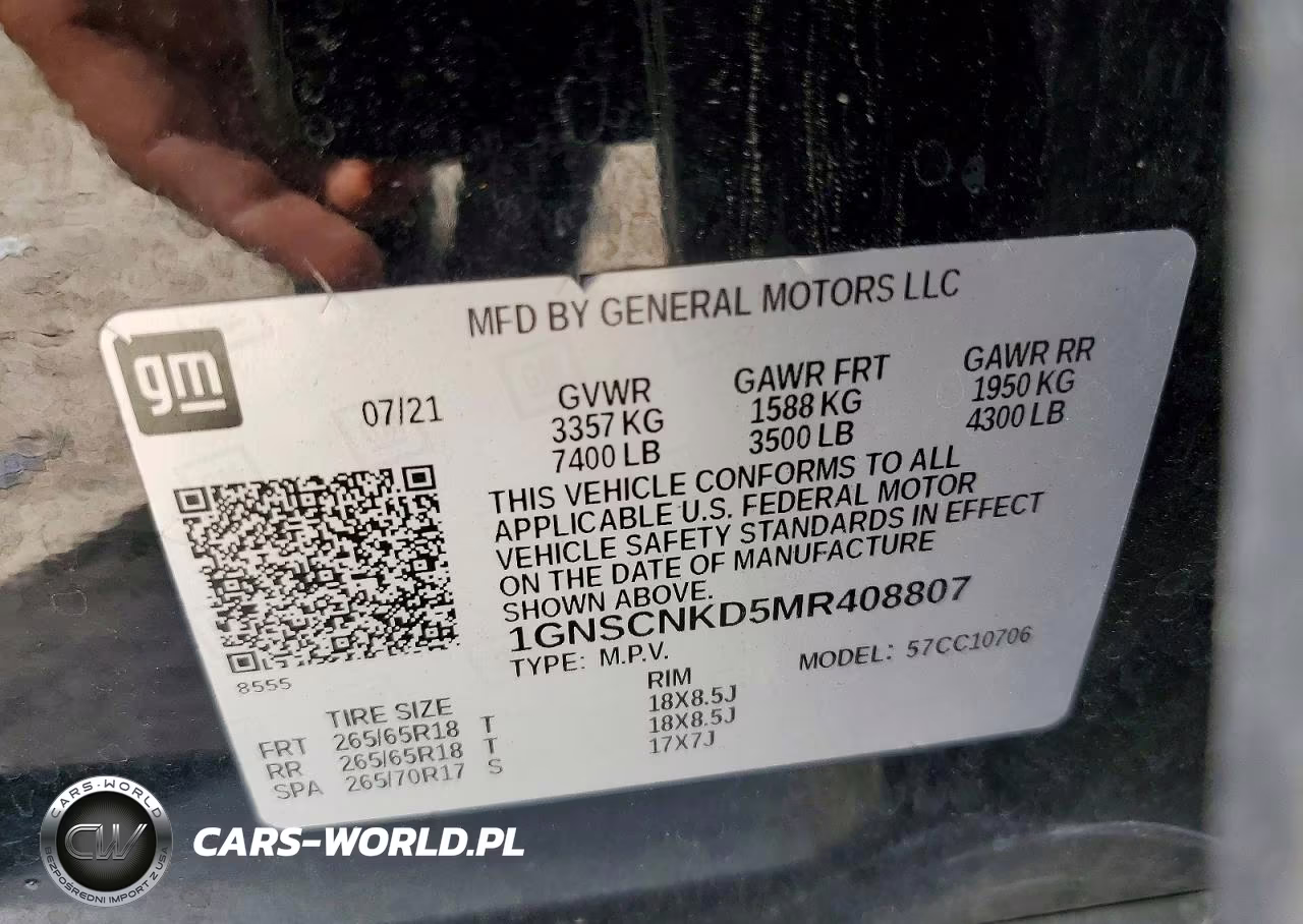 2021 Chevrolet Tahoe C1500 Lt VIN:1GNSCNKD5MR408807 - 14