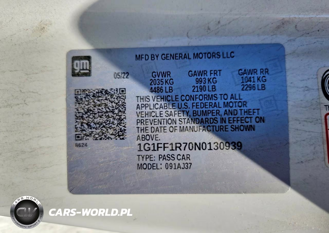 2022 Chevrolet Camaro Lt1 VIN:1G1FF1R70N0130939 - 12