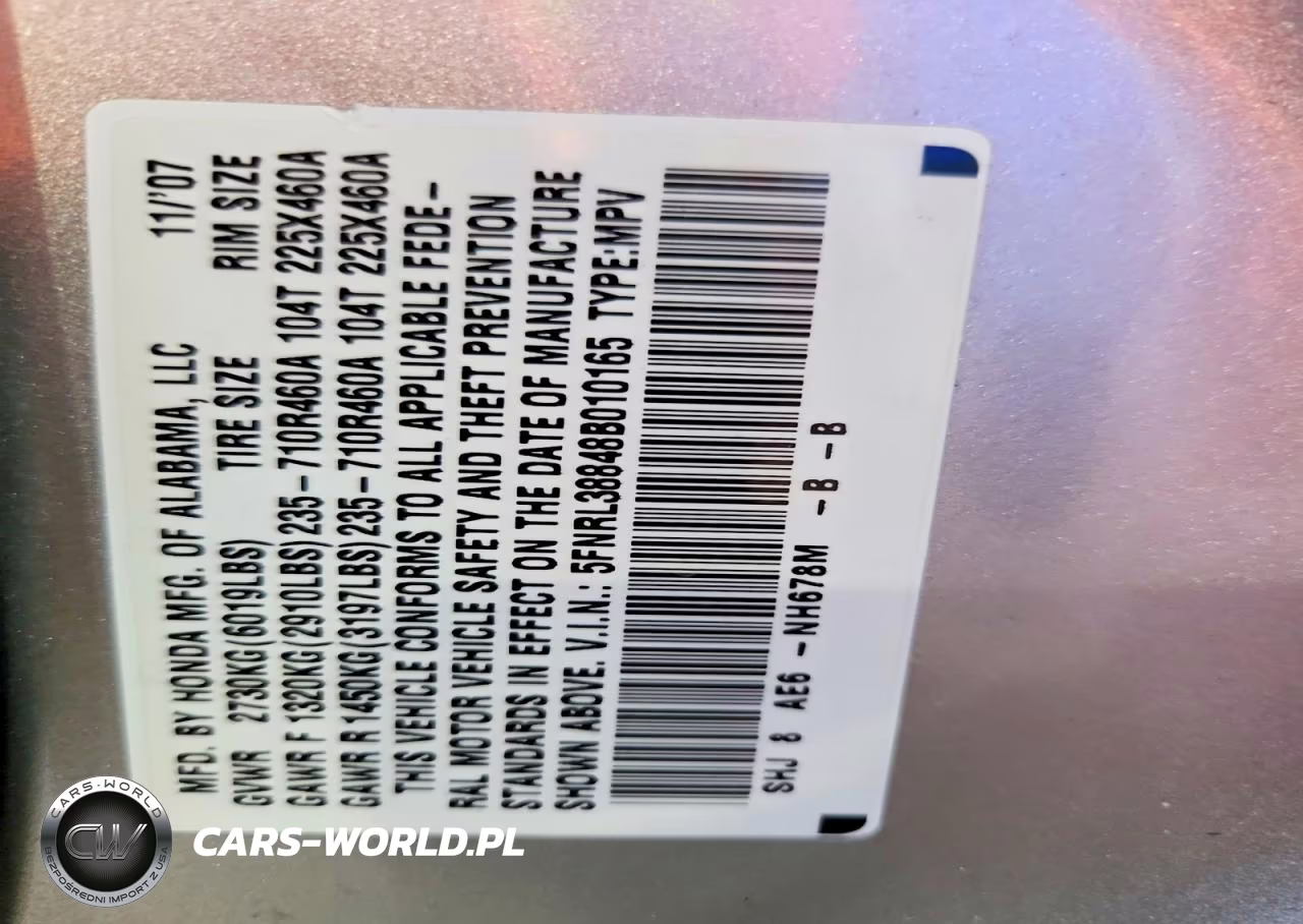 2008 Honda Odyssey Touring VIN:5FNRL38848B010165 - 13