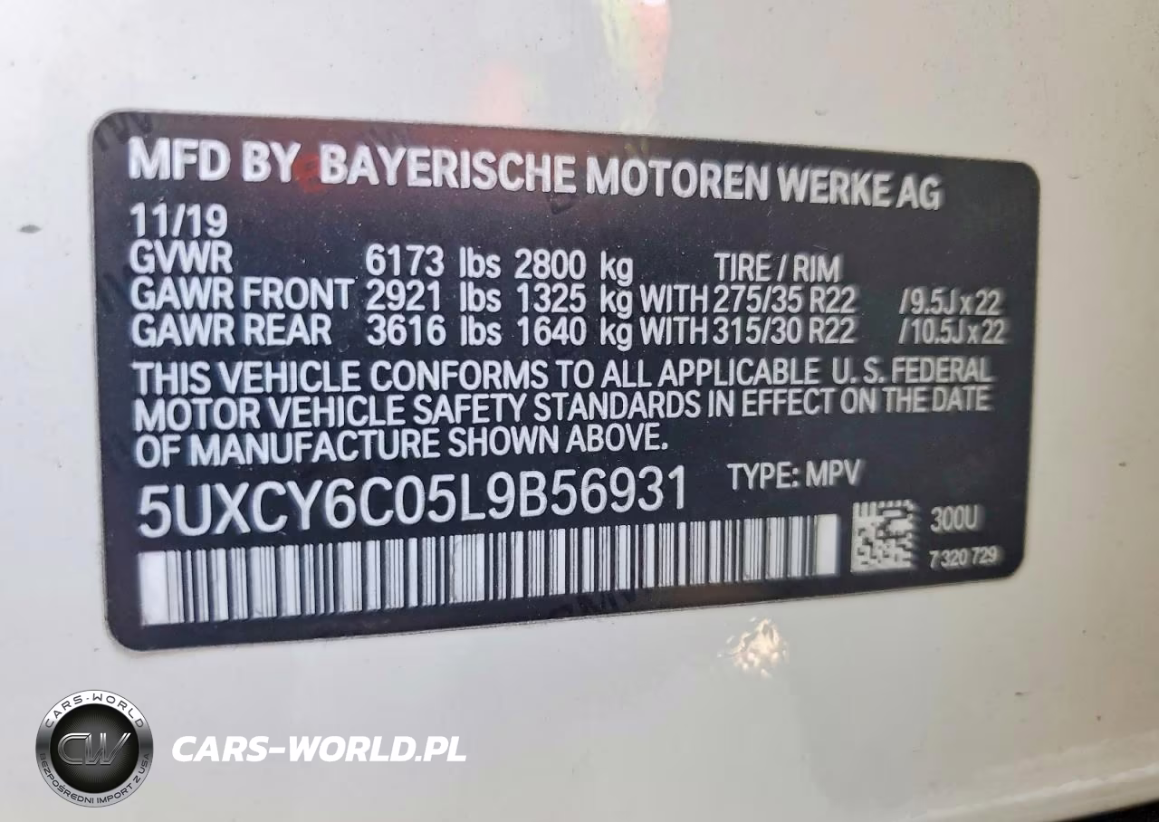 2020 BMW X6 xDrive40I VIN:5UXCY6C05L9B56931 - 13