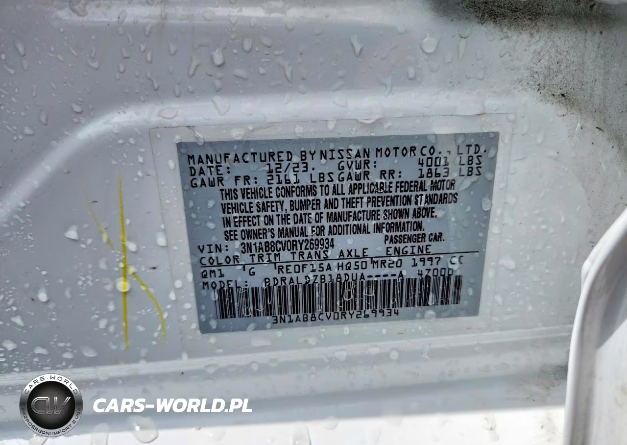 2024 Nissan Sentra Sv VIN:3N1AB8CV0RY269934 - 12