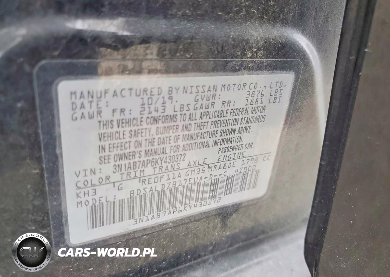 2019 Nissan Sentra Sv VIN:3N1AB7AP6KY430372 - 12