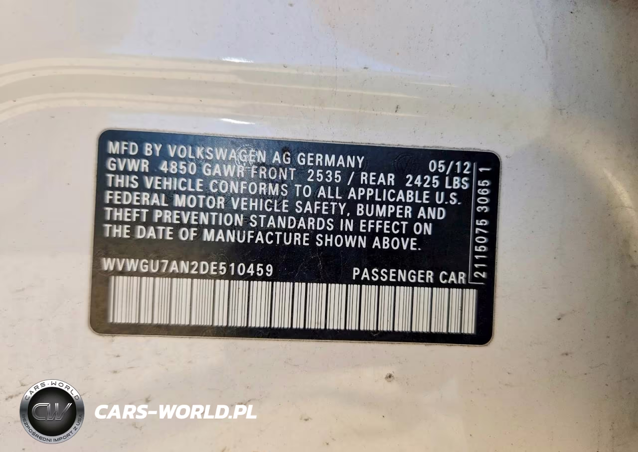 2013 Volkswagen Cc Vr6 4Motion VIN:WVWGU7AN2DE510459 - 12