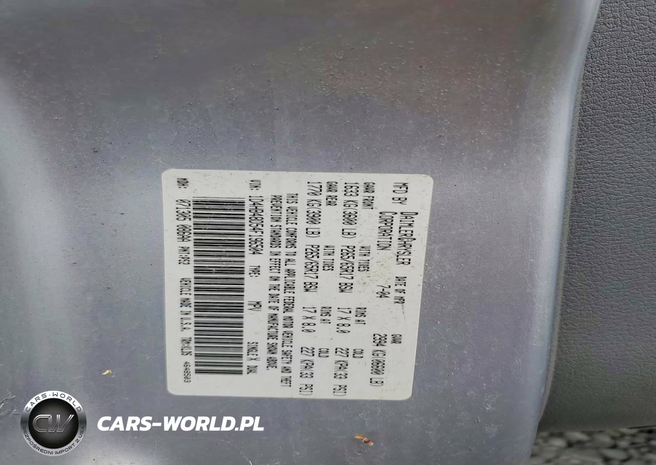 2004 Dodge Durango Slt VIN:1D4HB48D54F196504 - 13