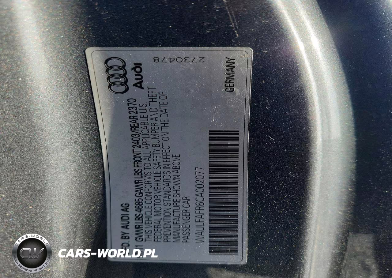 2012 Audi A5 Premium Plus VIN:WAULFAFR6CA002077 - 13
