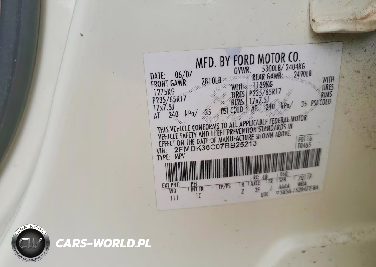 2007 Ford Edge Se VIN:2FMDK36C07BB25213 - 13