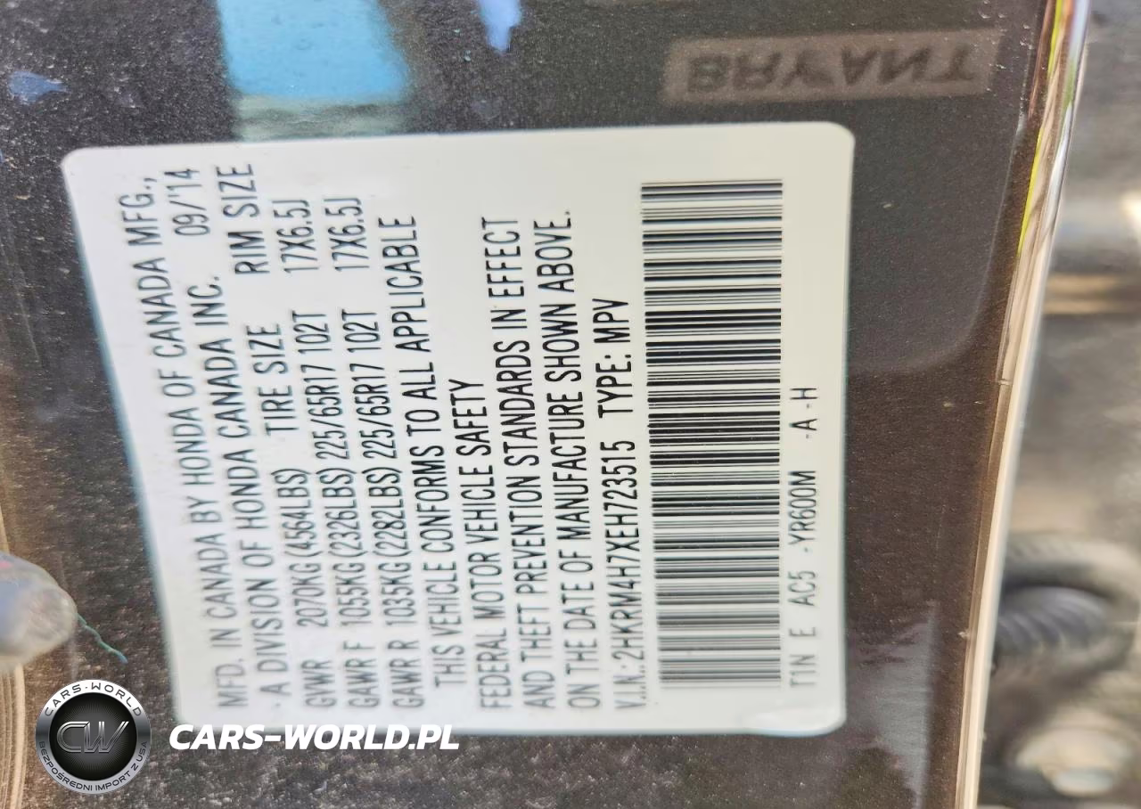 2014 Honda Cr-V Exl VIN:2HKRM4H7XEH723515 - 14