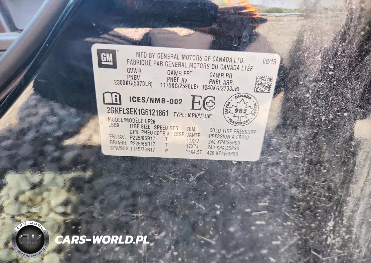 2016 GMC Terrain Sle VIN:2GKFLSEK1G6121861 - 12