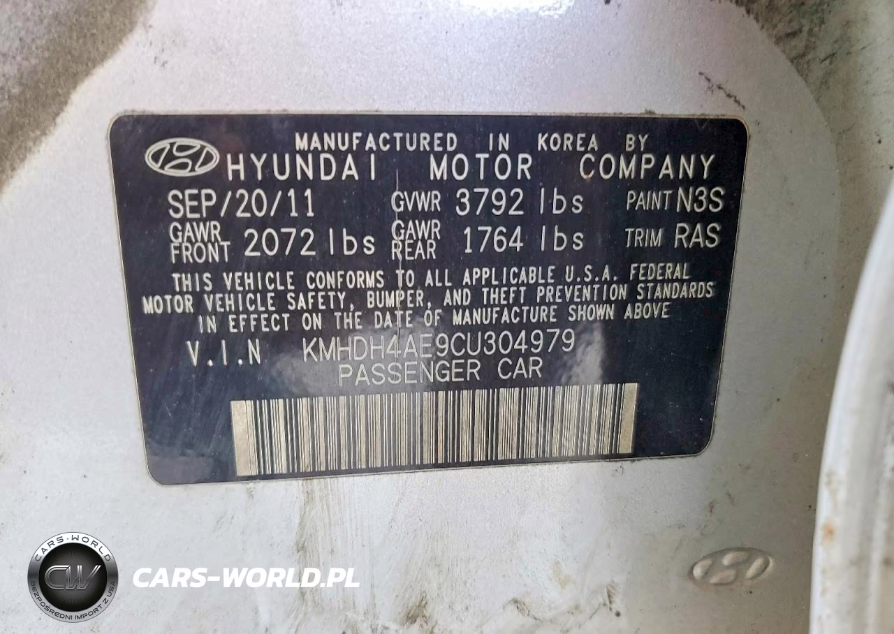 2012 Hyundai Elantra Limited VIN:KMHDH4AE9CU304979 - 12