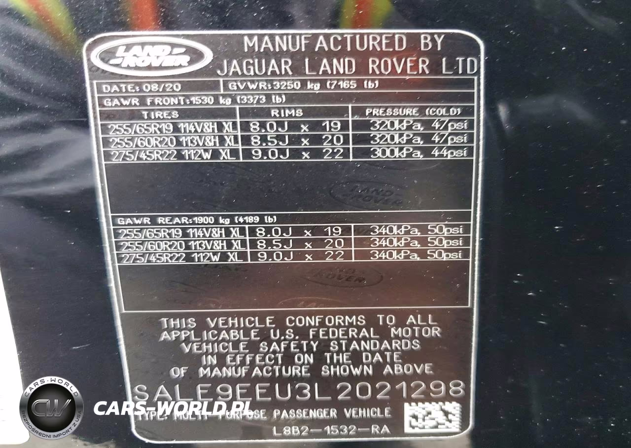 2020 Land Rover Defender 110 Hse VIN:SALE9EEU3L2021298 - 13