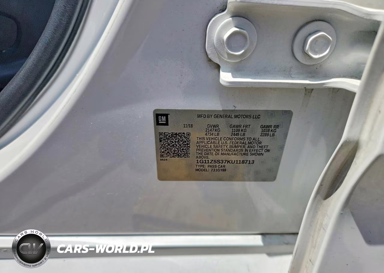 2019 Chevrolet Impala Lt VIN:1G11Z5S37KU118713 - 12