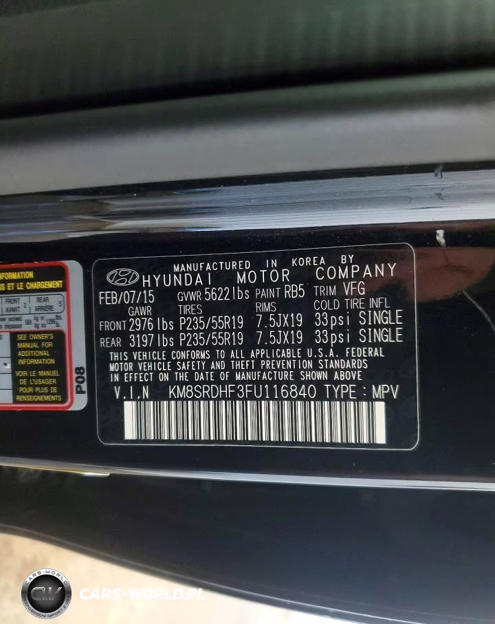 2015 Hyundai Santa Fe Gls VIN:KM8SRDHF3FU116840 - 13