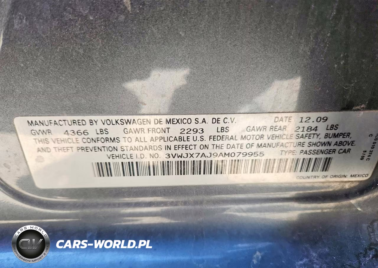 2010 Volkswagen Jetta S VIN:3VWJX7AJ9AM079955 - 12