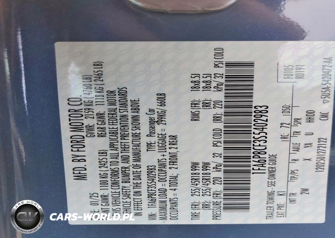 2025 Ford Mustang Gt VIN:1FA6P8CF3S5402983 - 12