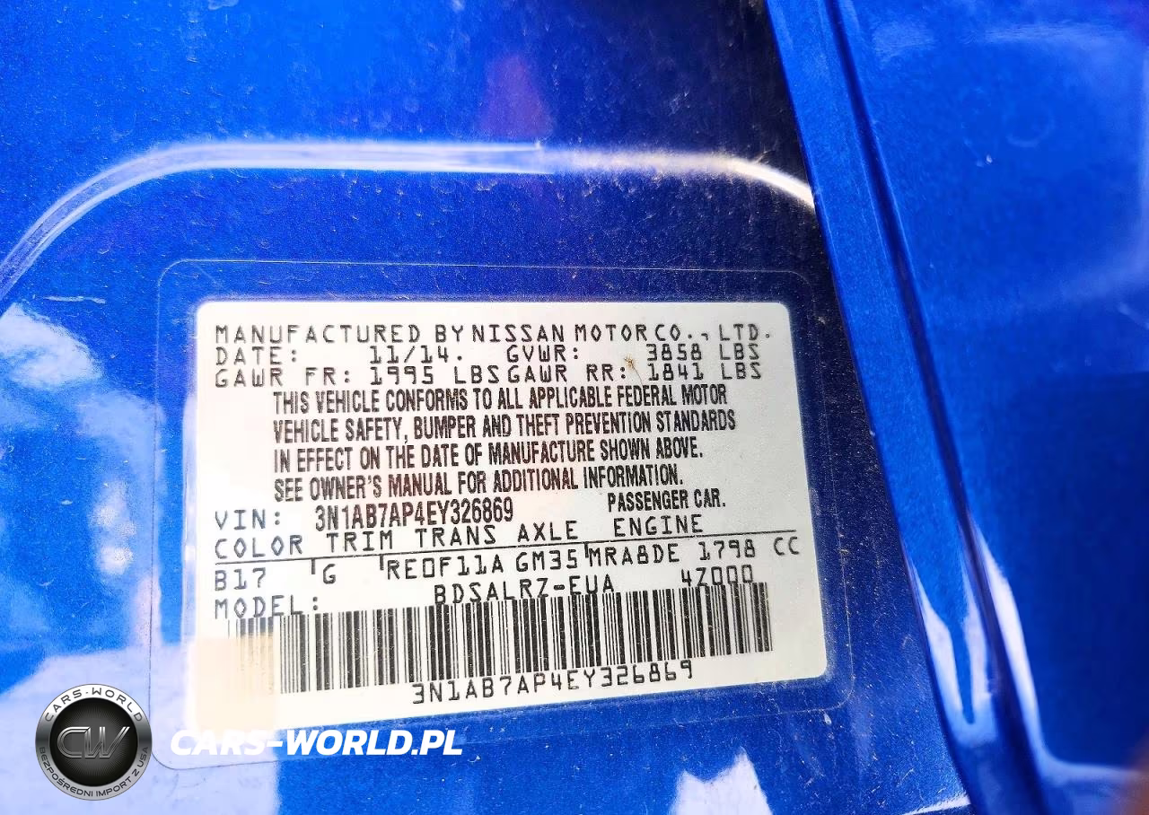 2014 Nissan Sentra Sr VIN:3N1AB7AP4EY326869 - 12