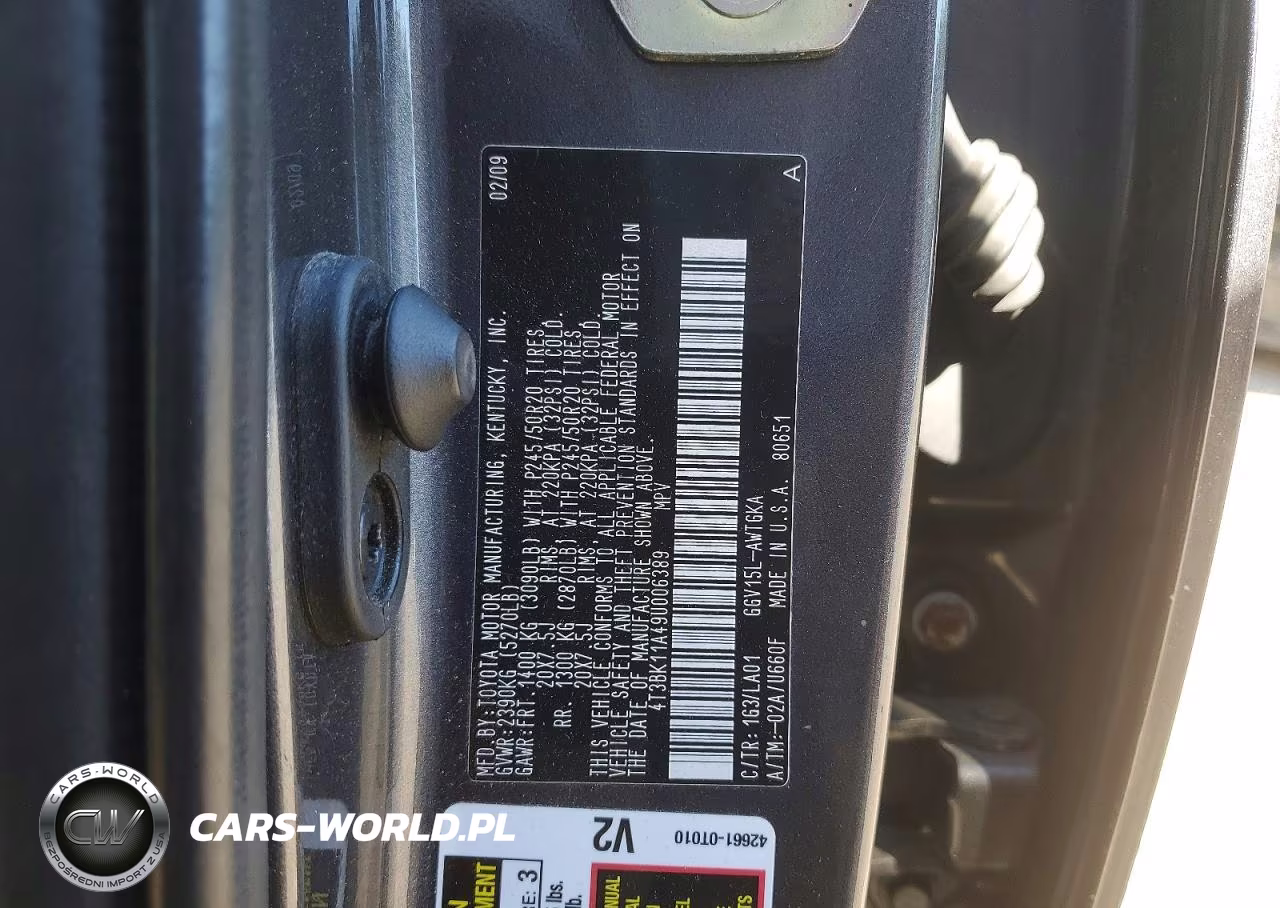 2009 Toyota Venza Awd V6 VIN:4T3BK11A49U006389 - 13