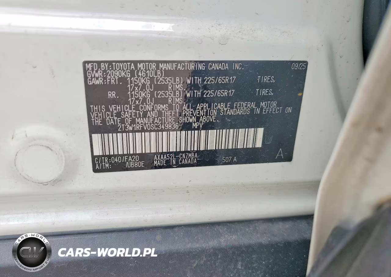 2025 Toyota Rav4 Xle VIN:2T3W1RFV0SC349836 - 12