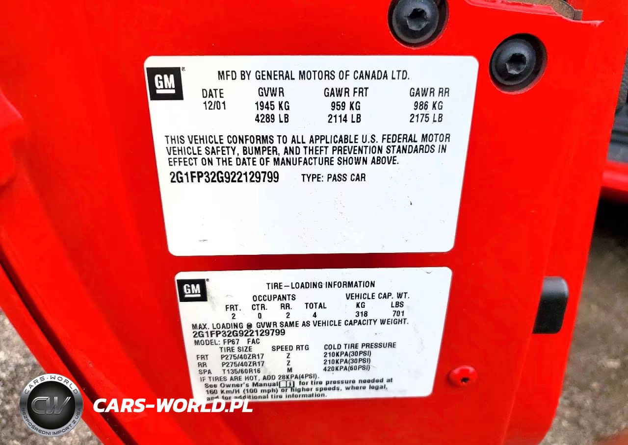 2002 Chevrolet Camaro Z28 VIN:2G1FP32G922129799 - 12