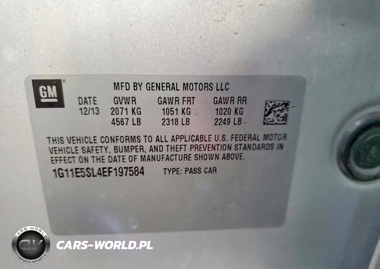 2014 Chevrolet Malibu 2Lt VIN:1G11E5SL4EF197584 - 12