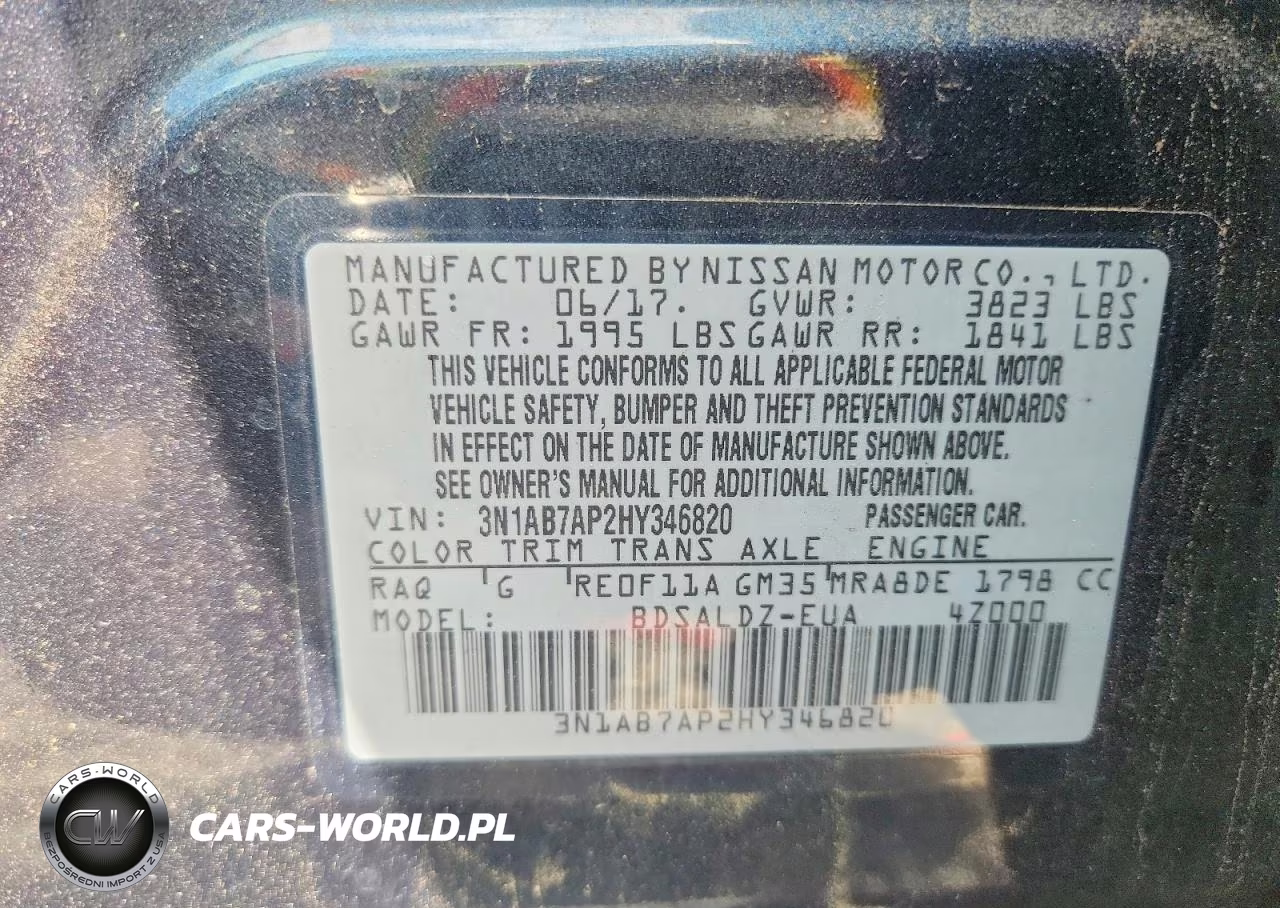 2017 Nissan Sentra Sv VIN:3N1AB7AP2HY346820 - 13