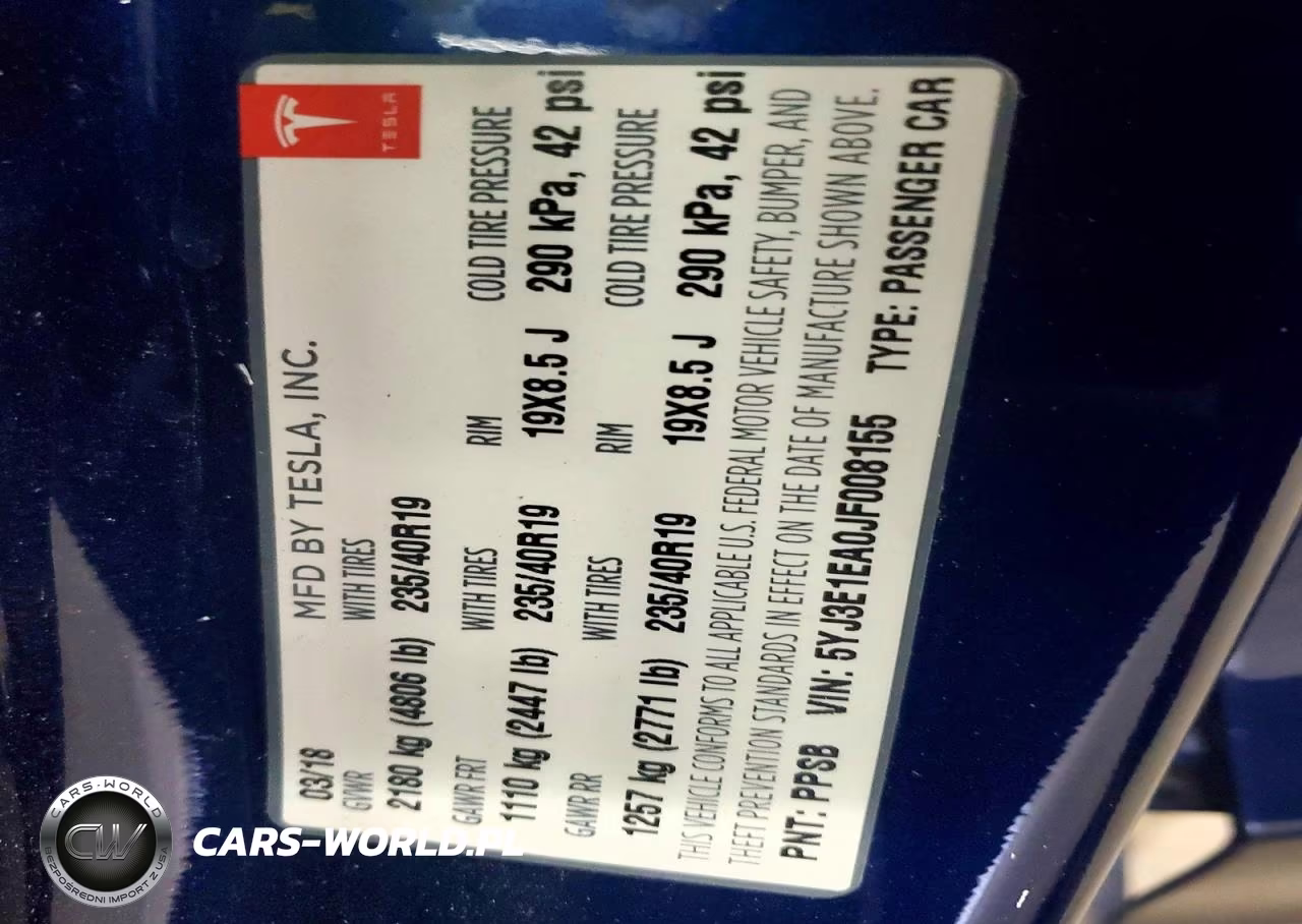 2018 Tesla Model 3 VIN:5YJ3E1EA0JF008155 - 12