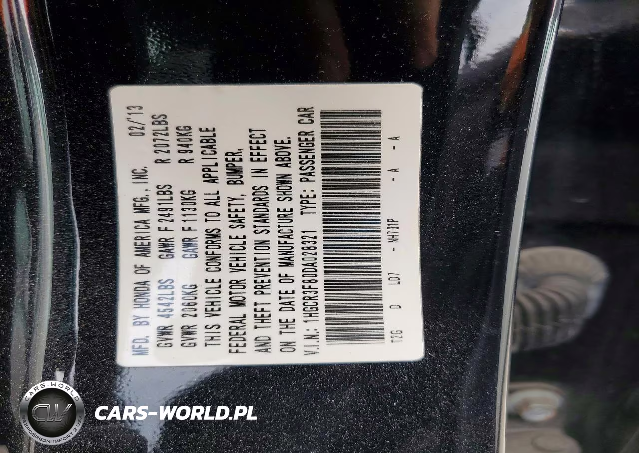 2013 Honda Accord Exl VIN:1HGCR3F80DA028321 - 12