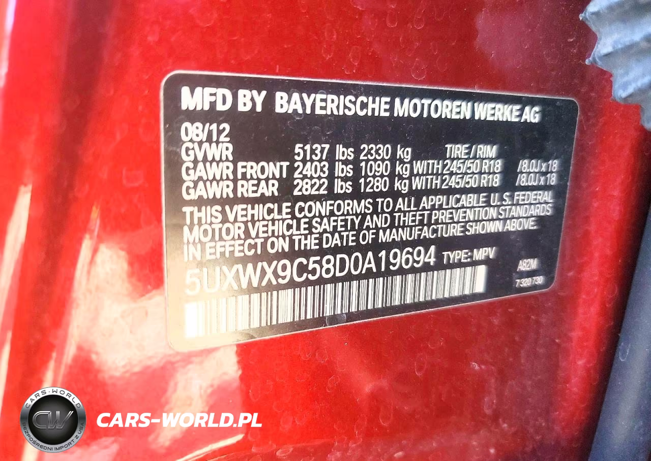 2013 BMW X3 xDrive28I VIN:5UXWX9C58D0A19694 - 13