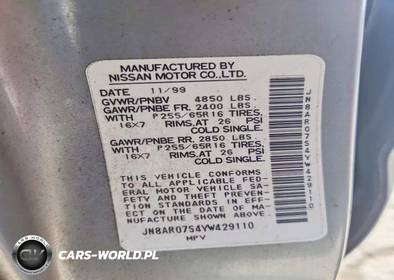 2000 Nissan Pathfinder Xe VIN:JN8AR07S4YW429110 - 13