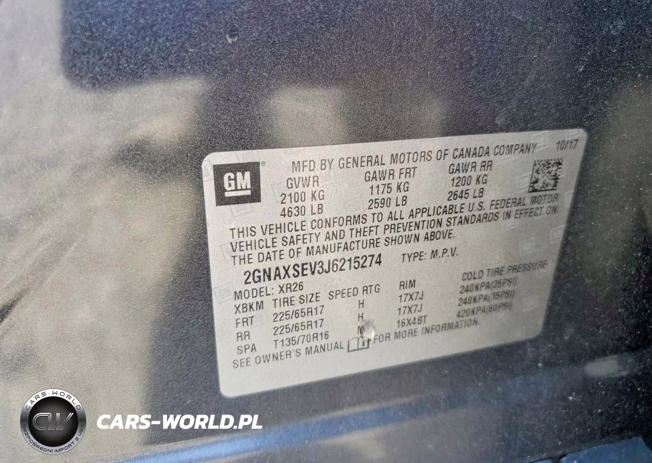 2018 Chevrolet Equinox Lt VIN:2GNAXSEV3J6215274 - 12