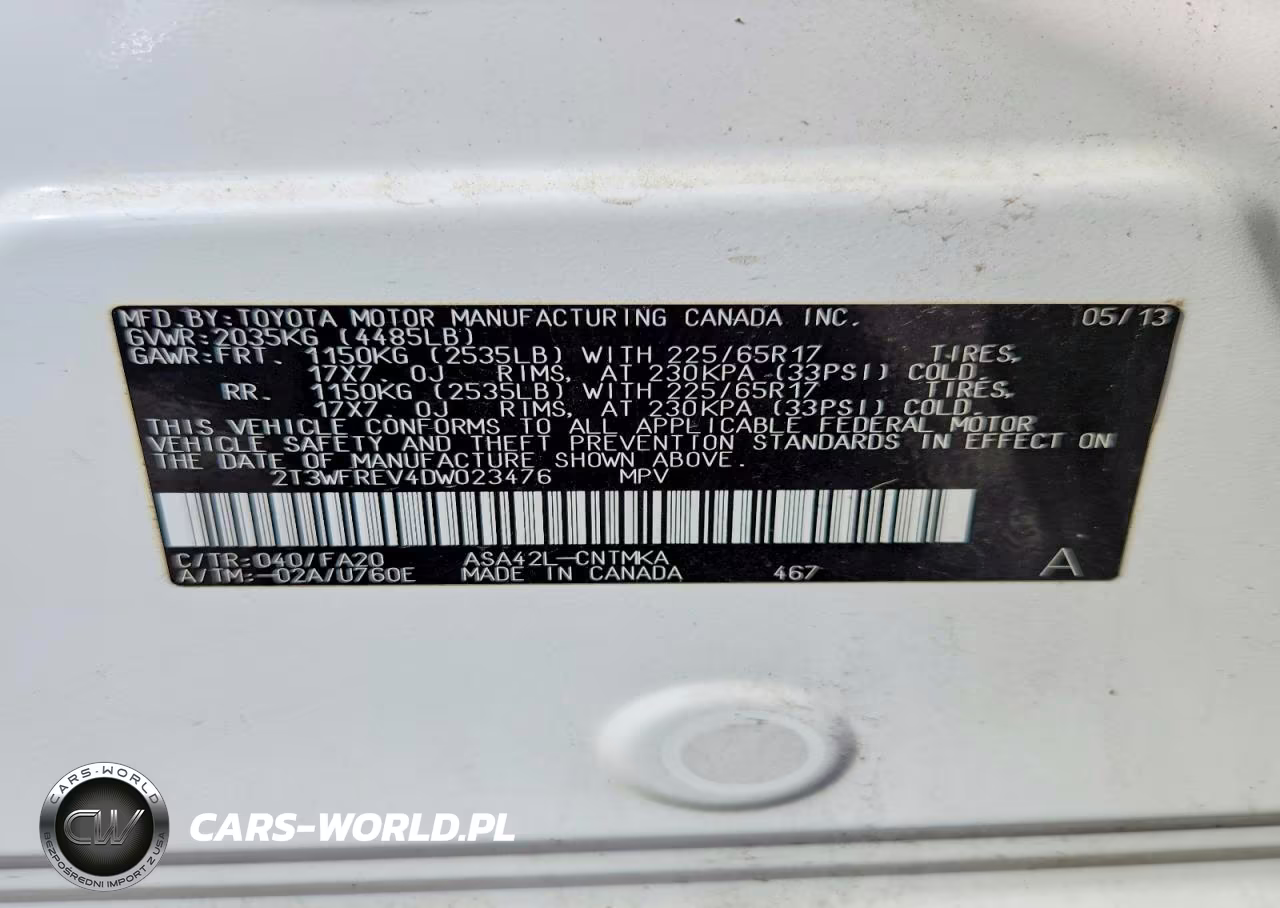 2013 Toyota Rav4 Xle VIN:2T3WFREV4DW023476 - 13