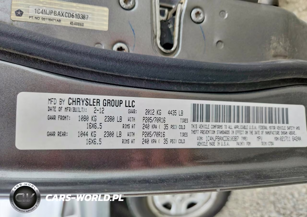 2012 Jeep Patriot Sport VIN:1C4NJPBAXCD610387 - 13