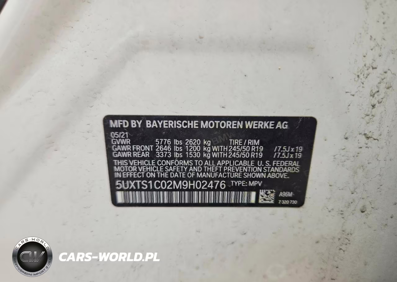 2021 BMW X3 xDrive30E VIN:5UXTS1C02M9H02476 - 13