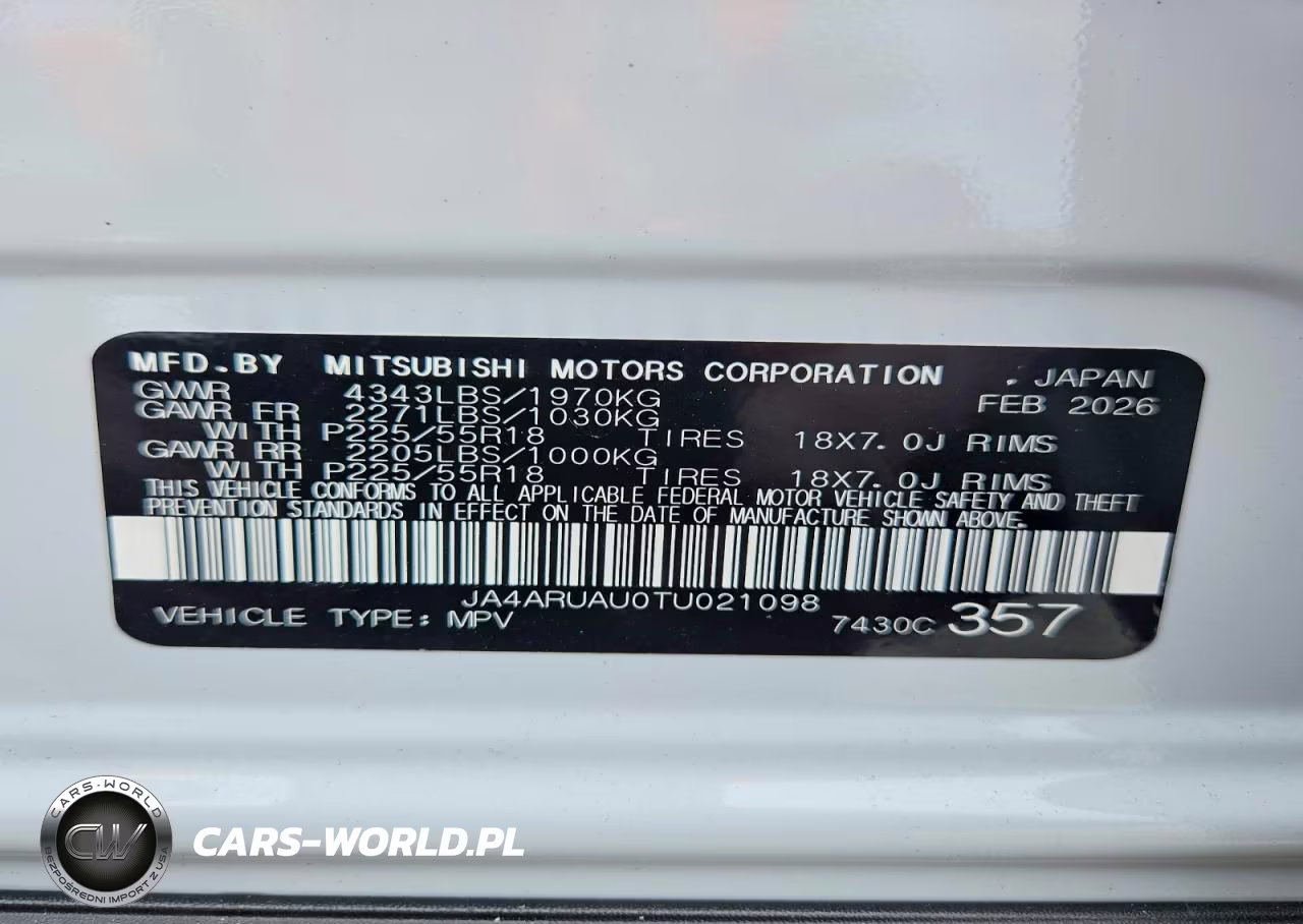 2026 Mitsubishi Outlander Sport S VIN:JA4ARUAU0TU021098 - 13