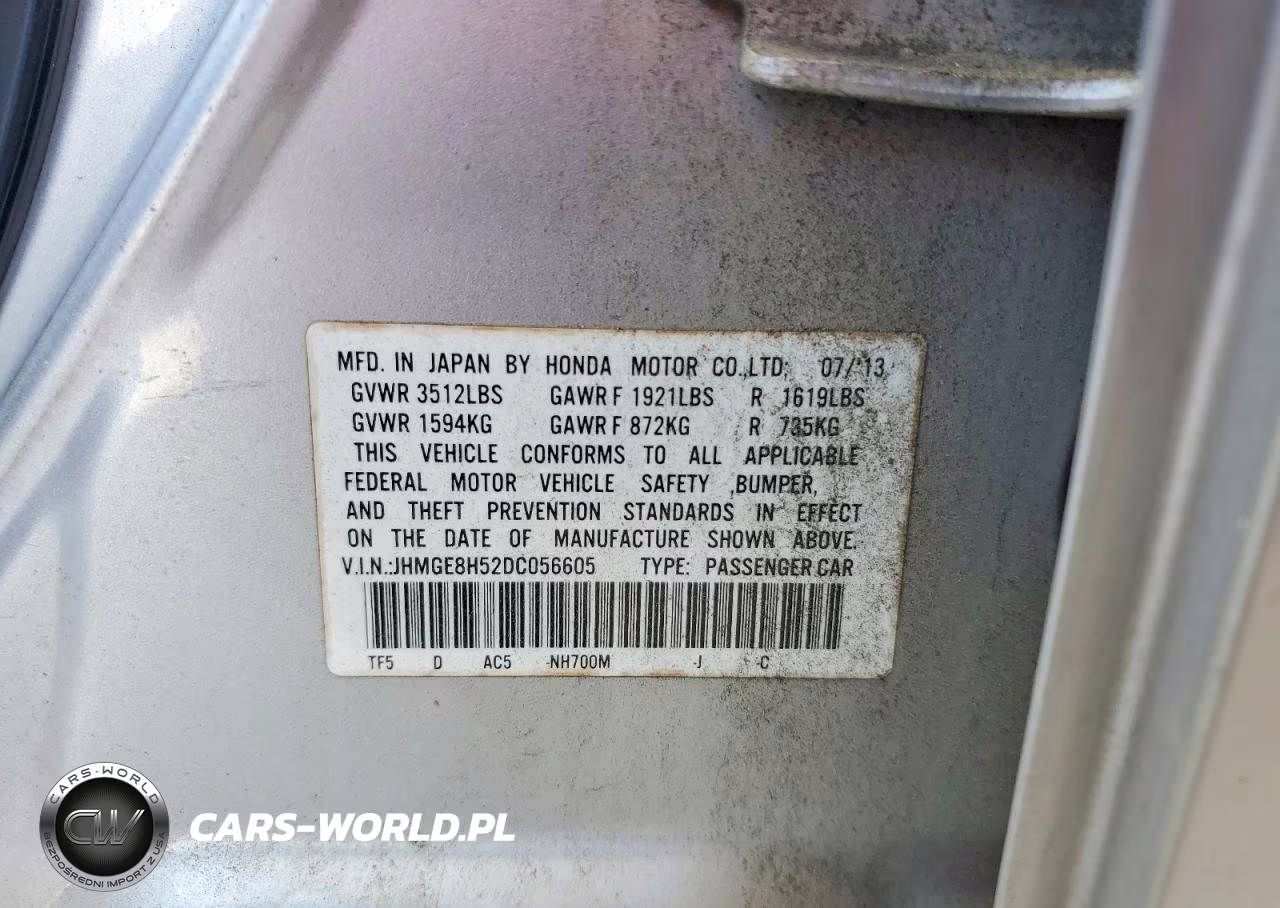2013 Honda Fit Sport VIN:JHMGE8H52DC056605 - 12