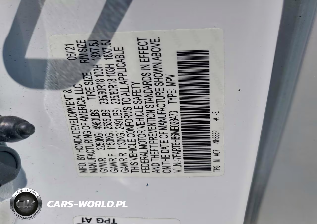 2021 Honda Cr-V Exl VIN:7FART6H86ME028473 - 12