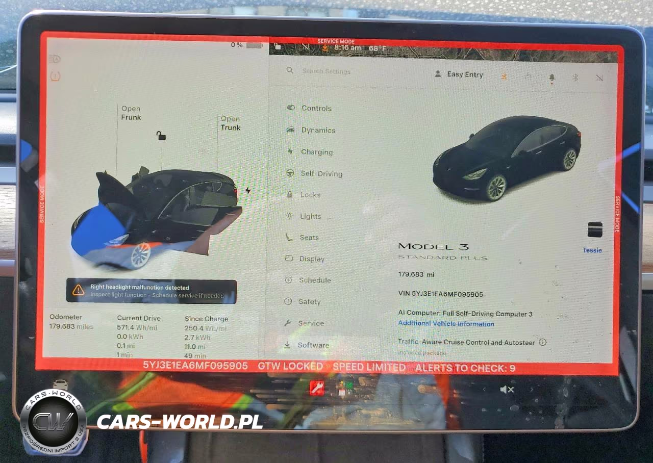 2021 Tesla Model 3 VIN:5YJ3E1EA6MF095905 - 9