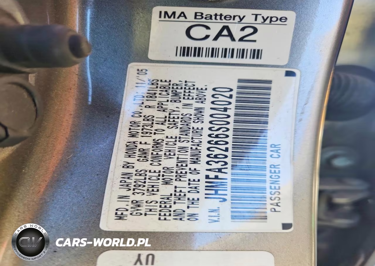2006 Honda Civic Hybrid VIN:JHMFA36266S004020 - 12