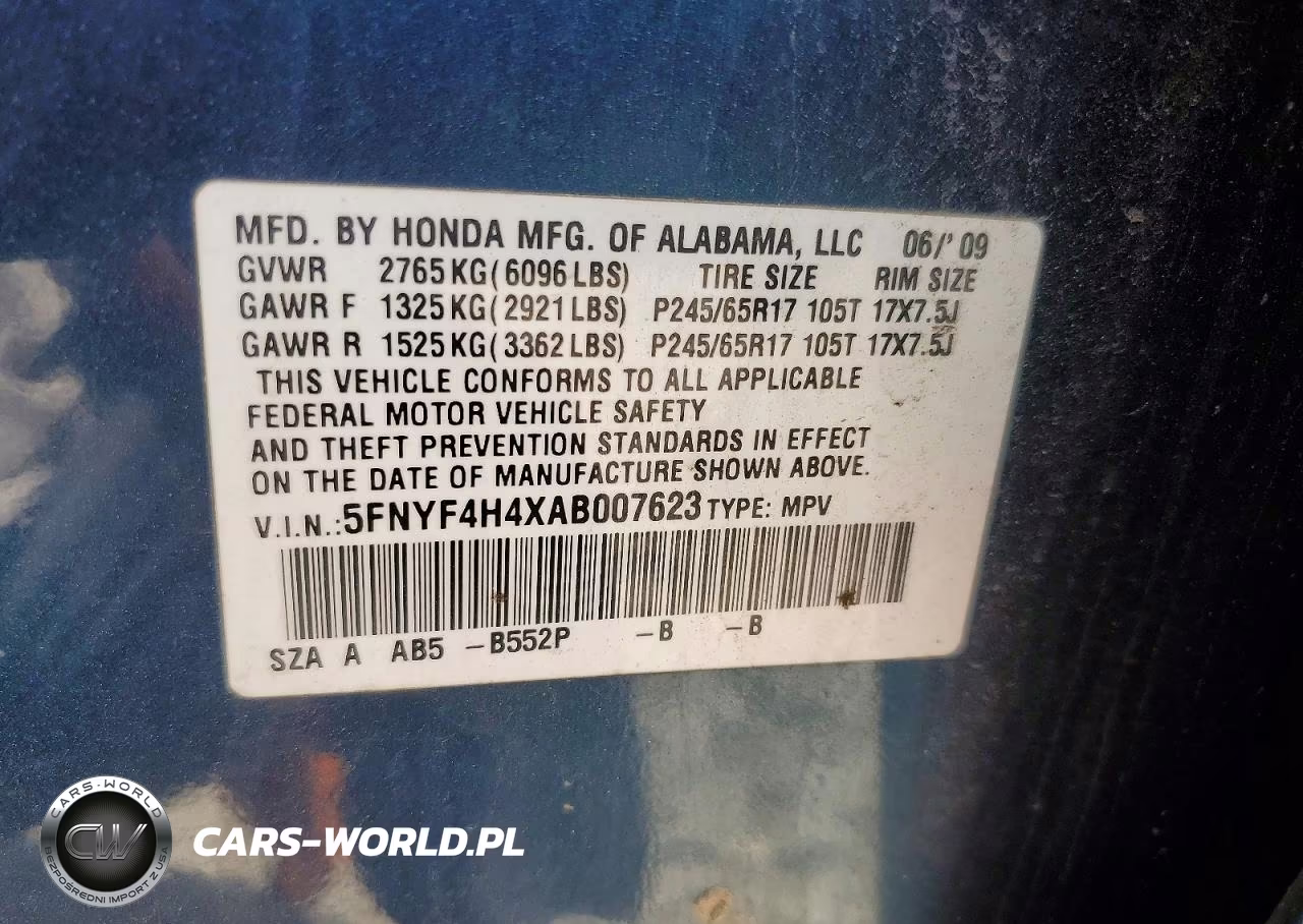 2010 Honda Pilot Ex VIN:5FNYF4H4XAB007623 - 13