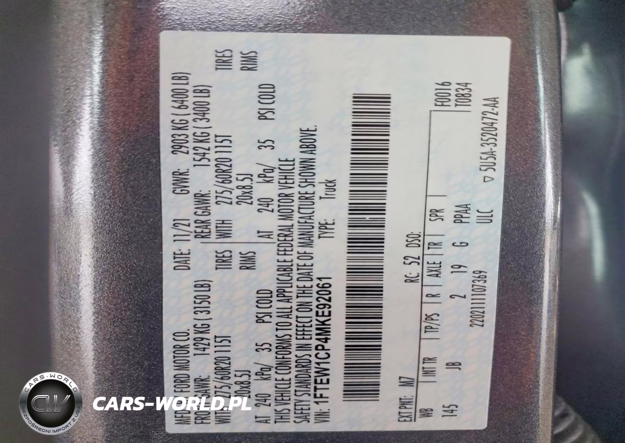2021 Ford F150 Supercrew VIN:1FTEW1CP4MKE92061 - 13