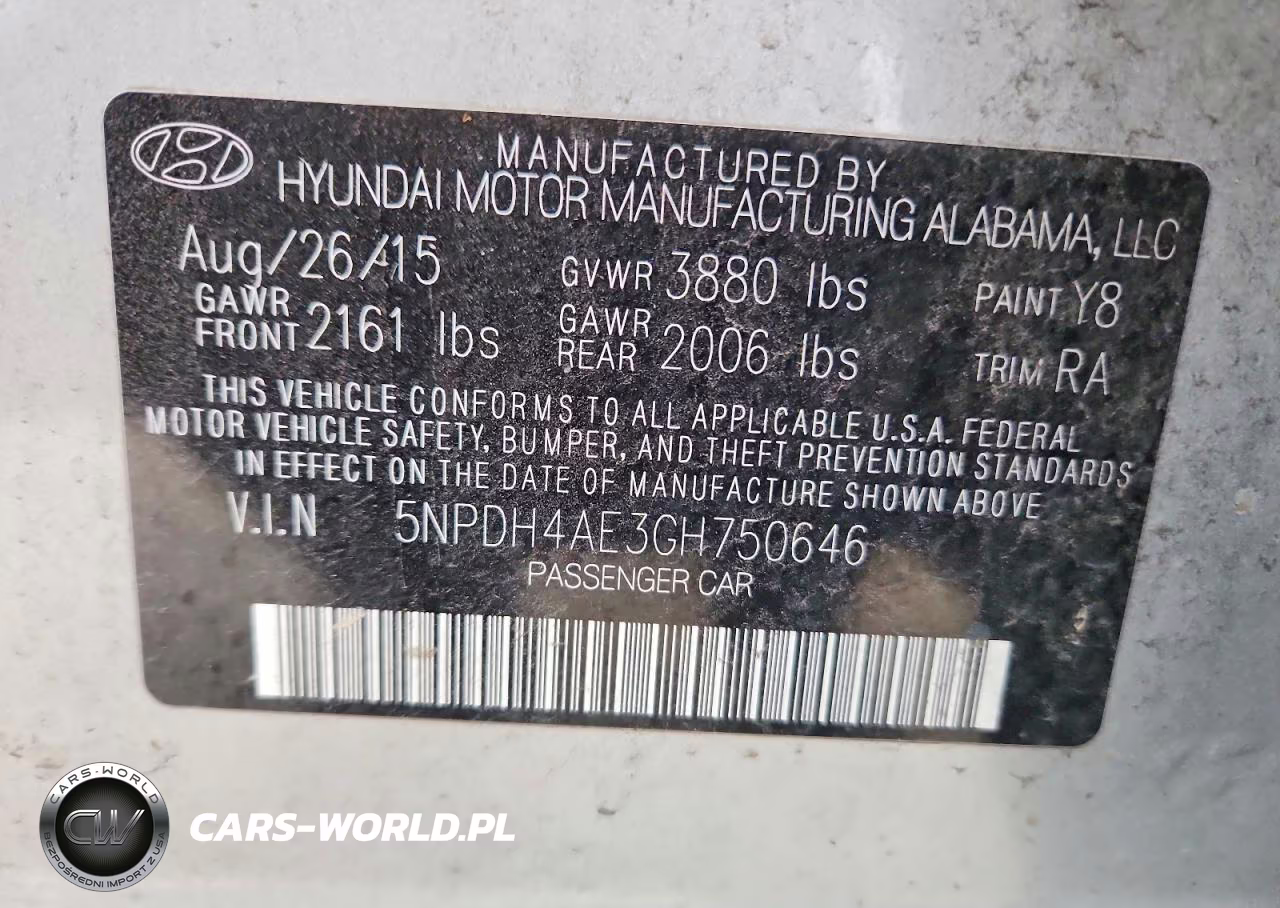 2016 Hyundai Elantra Se VIN:5NPDH4AE3GH750646 - 12