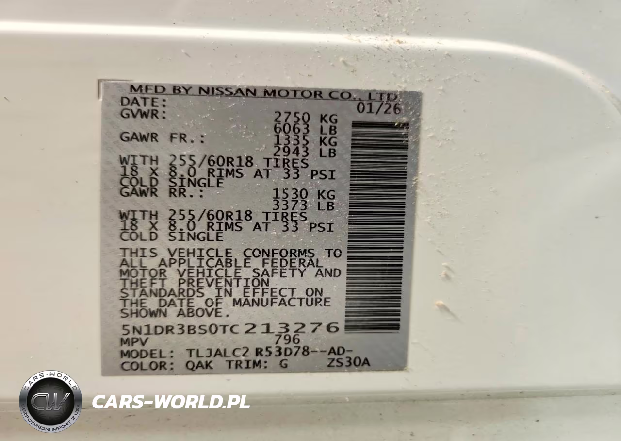 2026 Nissan Pathfinder Sv VIN:5N1DR3BS0TC213276 - 14