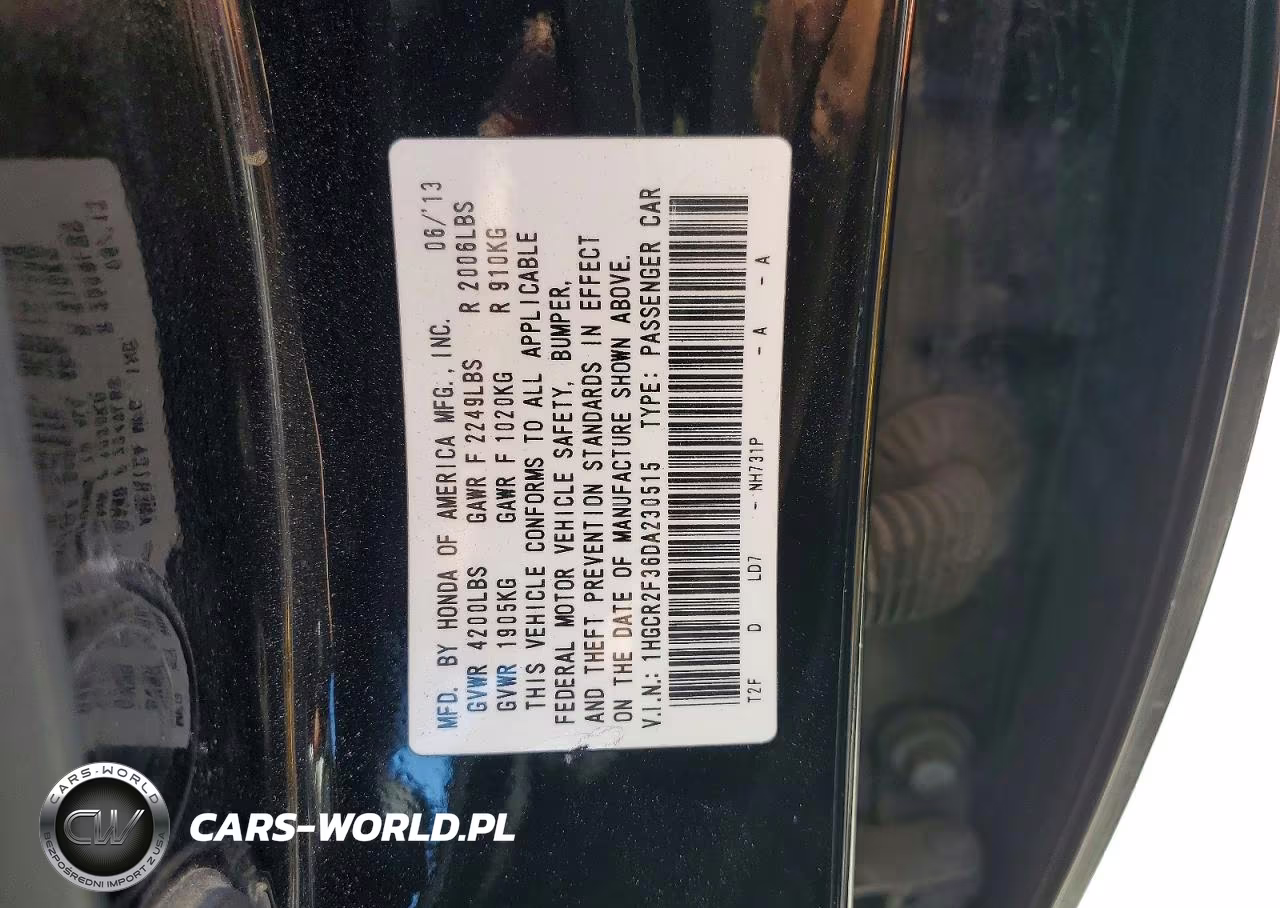 2013 Honda Accord Lx VIN:1HGCR2F36DA230515 - 12