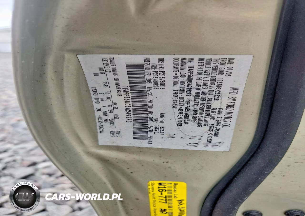 2005 Ford Taurus Sel VIN:1FAFP56U05A249273 - 12